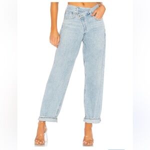 AGOLDE CRISS CROSS UPSIZED STRAIGHT LEG LIGHT WASH DENIM JEANS SIZE 32